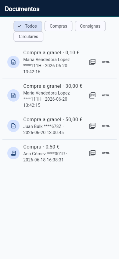 Recibo legal de compraventa de segunda mano generado por Rodex